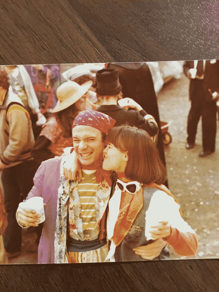 A photograph of my Mom during Mardi Gras with her boyfriend